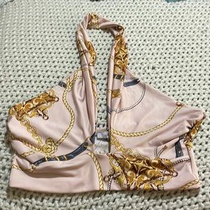 Pink and gold halter top